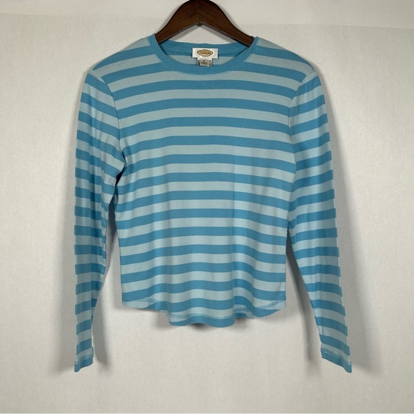 2 for$15 Talbots Light Blue Striped Top - Picture 1 of 9